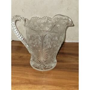 Vintage L.E. Smith Dogwood Pattern Pitcher Heavy Stunning Vintage